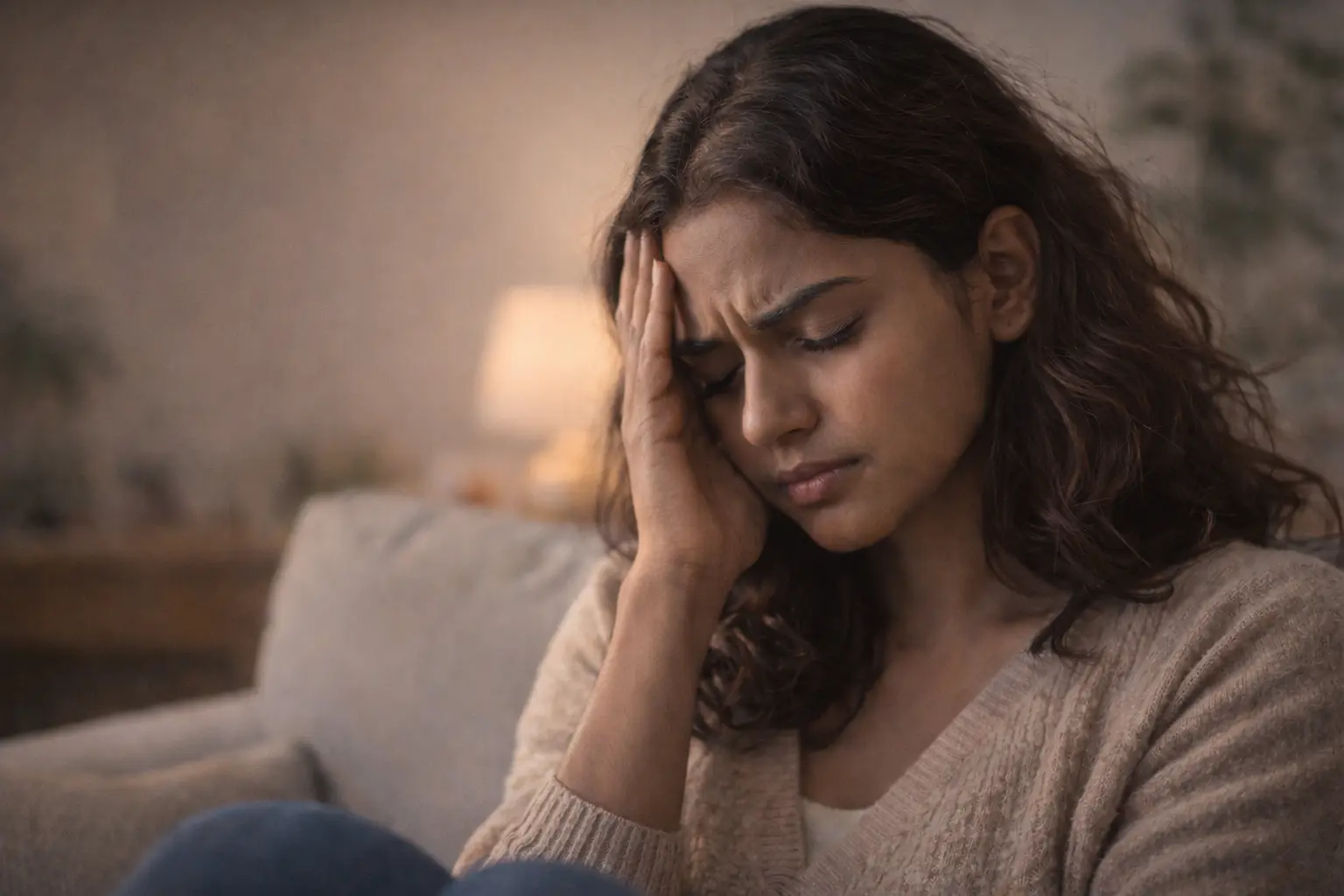 A thoughtful person sitting quietly with a calm but emotional expression, symbolizing emotional sensitivity and overreaction to small situations..చిన్న విషయాలకే బాధపడుతున్నారా? – మీరు Sensitive అవ్వడానికి గల 7 అసలు కారణాలు.